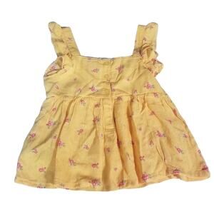 Penelope Mack Girls Size 5 Sleeveless Blouse Top Shirt Yellow Floral Flowy NWT